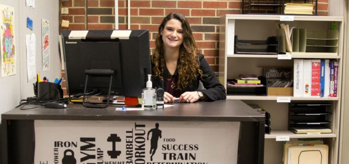 Nicole Wyglendowski working as a supervisor at the Rowan's Rec Center