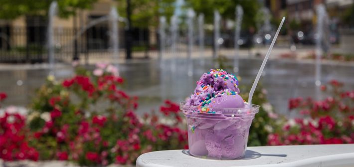 Purple ice cream on Rowan Boulvard.