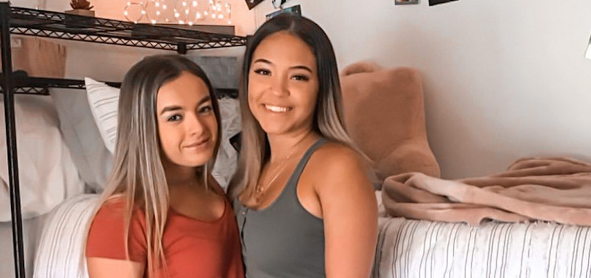 Dynasty posing with her roommate in their dorm room.