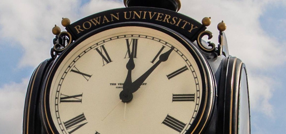 Rowan University clock.